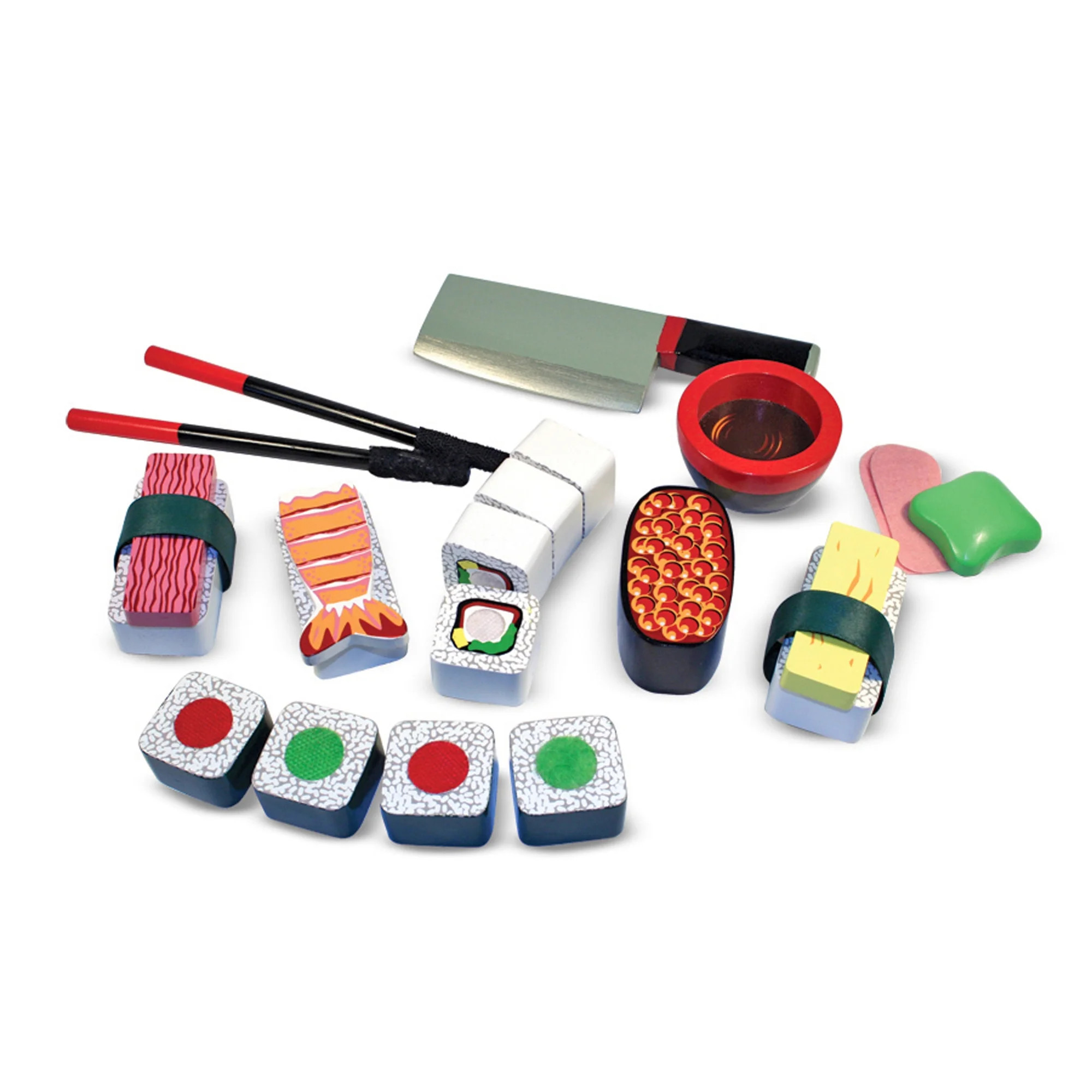 Melissa & Doug Sushi Slicing Wooden Play Food Set | Walmart (US)