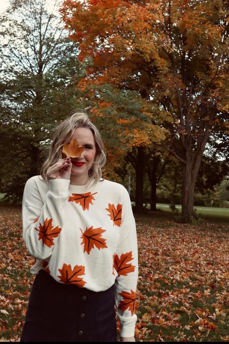 Autumn is my forever mood 🍁 sweater with leaves from Loft
suede skirt- Urban Outfitters 

#LTKunder100 #LTKSeasonal