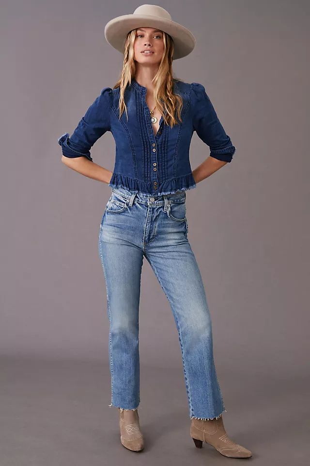 AMO High-Rise Cropped Kick Flare Jeans | Anthropologie (US)
