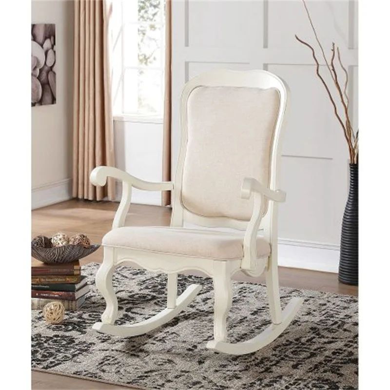 Sharan Rocking Chair In Fabric & Cherry 59390 | Wayfair North America