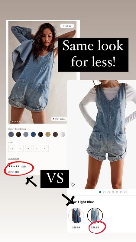 Free people inspired look on Amazon! I love these shortalls! Oversized fit- I wear a small! 

Free people inspired. Amazon look for less. Amazon free people look. 

#LTKfindsunder50 #LTKU #LTKstyletip