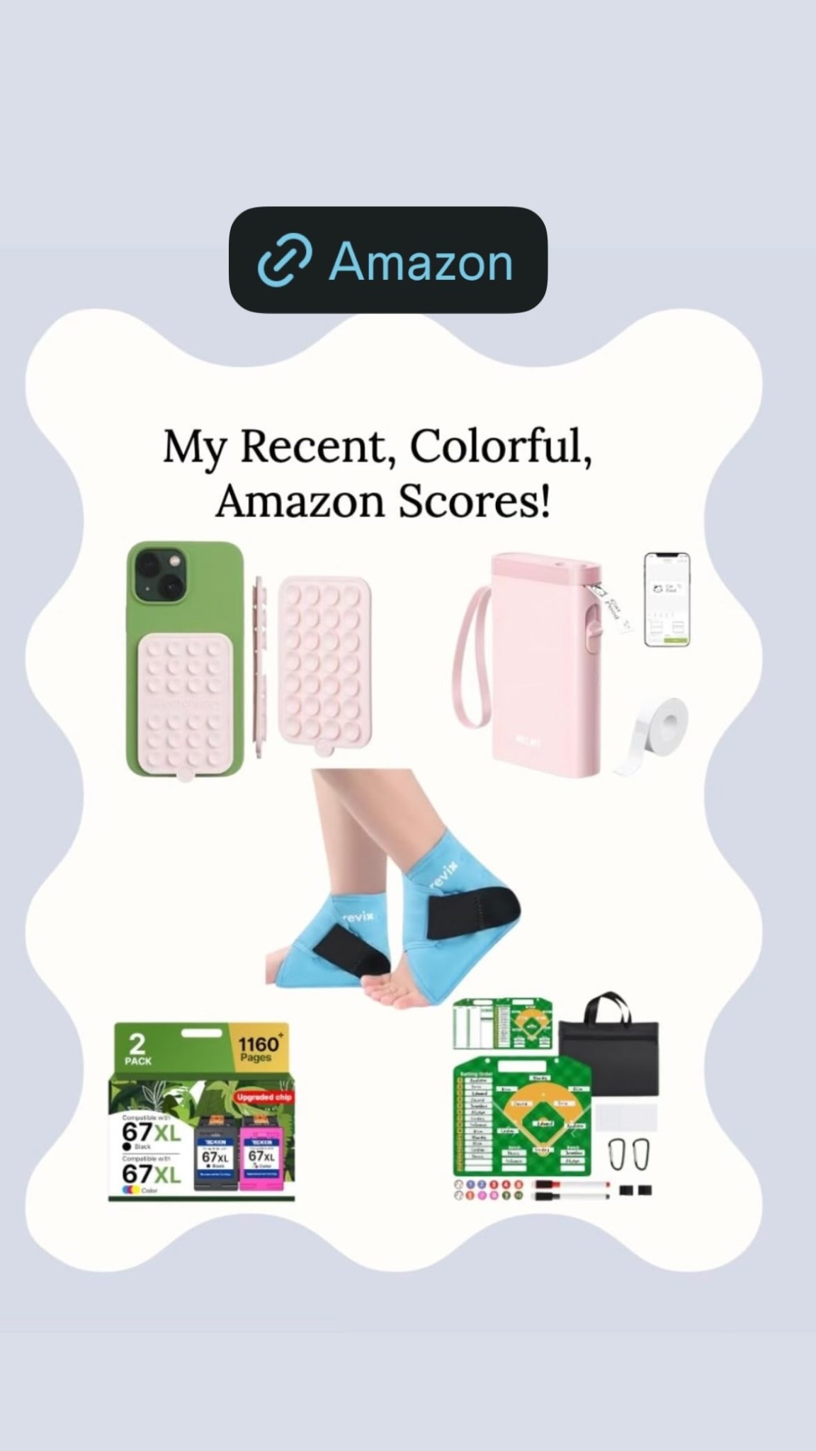 My recent, colorful, Amazon scores include a label maker, ankle ice pack wraps, ink cartridge refills, Octobuddy for our iPhone, and something everyone needs: a magnetic baseball & softball dry-erase lineup board!

#LTKHome #LTKOver40 #LTKdayinmylife