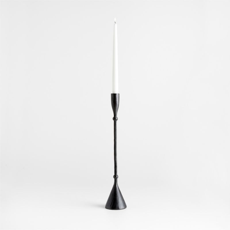 Ferric Medium Black Metal Taper Candle Holder + Reviews | Crate & Barrel | Crate & Barrel