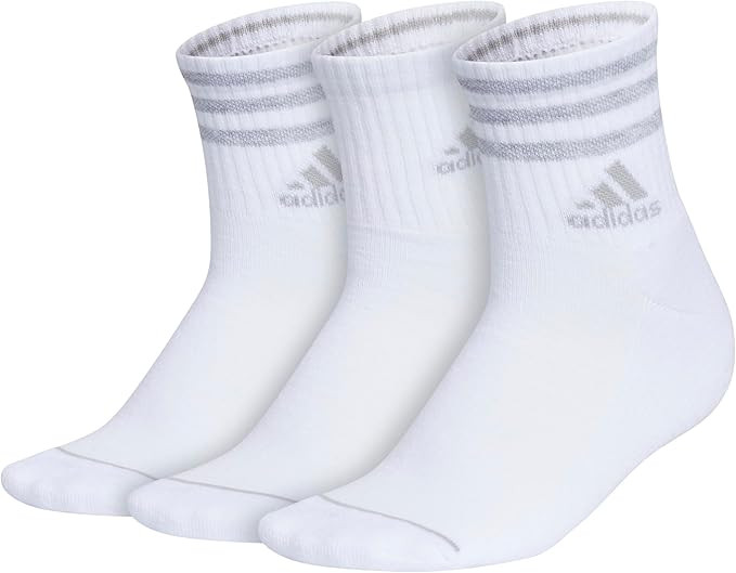 adidas Women's 3-Stripe High Quarter Socks (3-Pair) with Arch Compression for a Secure fit | Amazon (US)