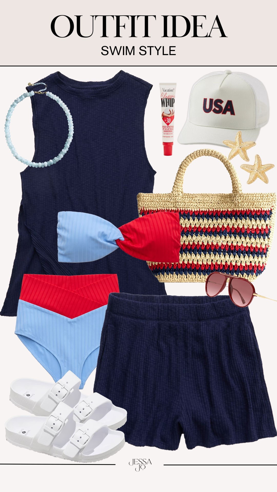 Red white and blue swim style. 4th of July swim style. Summer swim outfit. Beach day outfit. Pool day look. Aerie swim. Red white blue swim. Matching swim coverup set.

#LTKootd #LTKSeasonal #LTKSwim
