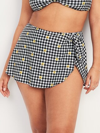 High-Waisted Wrap-Front Sarong Swim Skirt for Women | Old Navy (US)
