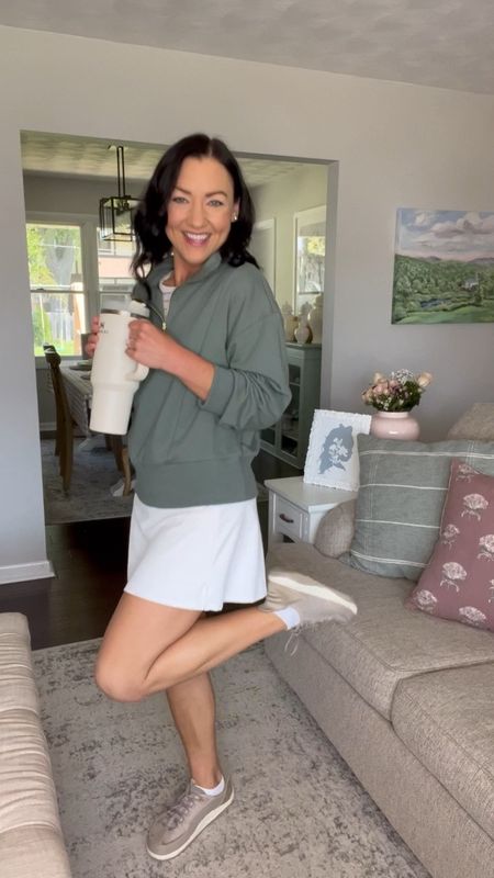 3 everyday fall outfits - All pieces are very affordable, many under $50! 20% off neutral tan sneakers with code MEG20

Green pullover: TTS, small
Striped short sleeve: TTS, small
White tennis skort: TTS, small
Tan sneakers: run a bit small, if between sizes, size up 
White tee: TTS, with a loose fit, XS
Jeans: TTS, 26
Chambray dress: TTS, XS (hemmed to make it shorter)
Ivory cable knit sweater: a bit big, sized down to XS

Mom style, preppy, classic style, ootd, fall fashion, activewear, casual outfit, affordable, Target find, Target style, Jcrew, tennis shoes, discount code, sale #target #targetstyle #falldress #fallfashion #momstyle 

#LTKsalealert #LTKfindsunder50 #LTKSeasonal