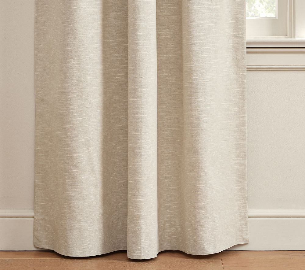 Evelyn Linen Blackout Curtain | Pottery Barn Kids