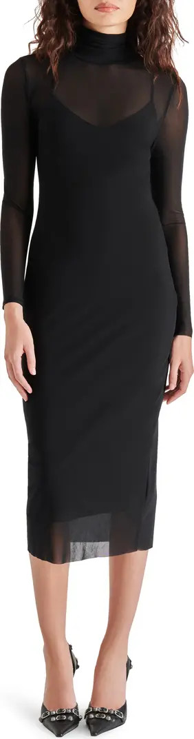 Vivienne Long Sleeve Mesh Midi Dress | Nordstrom