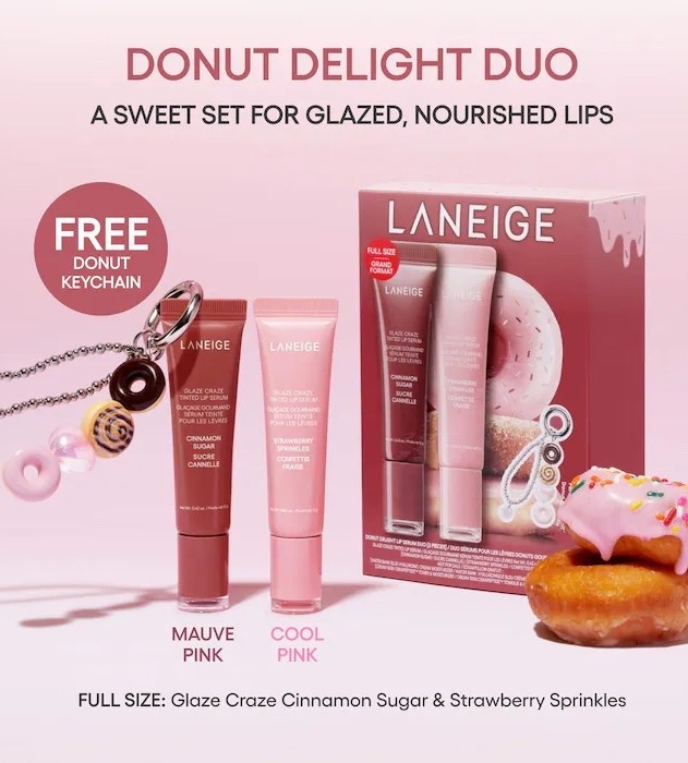 Such a cute set! A sweet (pun intended 😂) Valentine’s Day Gift! 

Laneige Glaze Craze Donut Delight Hydrating Tinted Lip Serum Duo

Beauty. Gifts for Her  

#LTKBeauty #LTKFindsUnder50 #LTKSeasonal