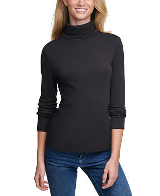 Women's Long Sleeve Cotton Turtleneck Top | Macy's