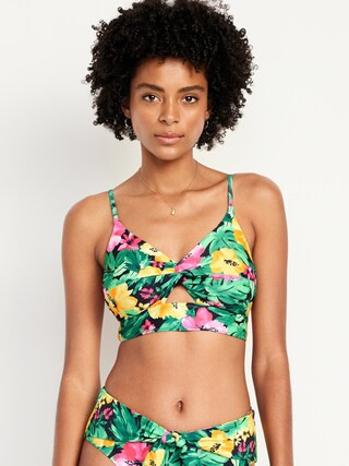 Twist-Front Longline Bikini Swim Top | Old Navy (US)