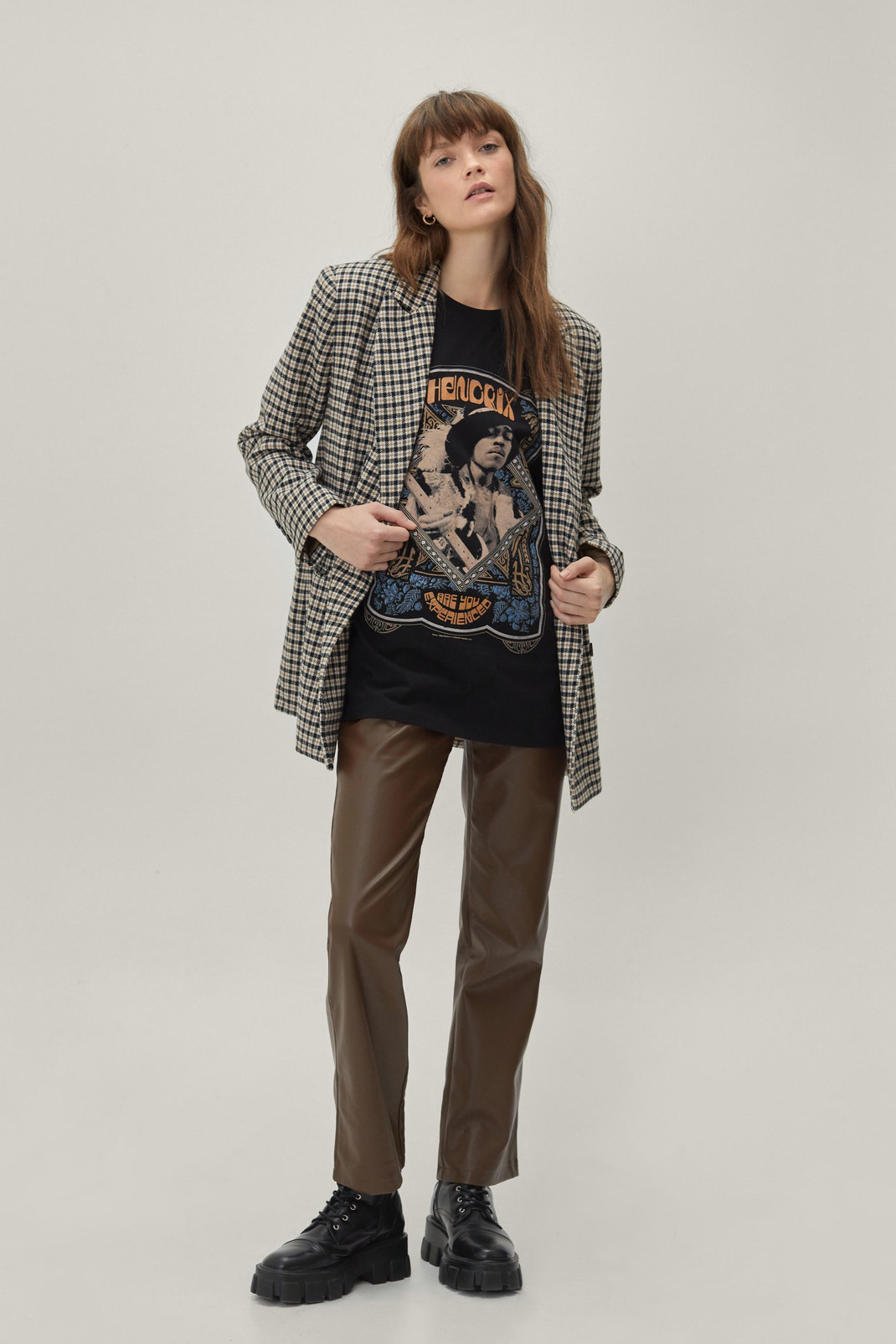 Faux Leather Straight Leg Tailored Pants | Nasty Gal (US)