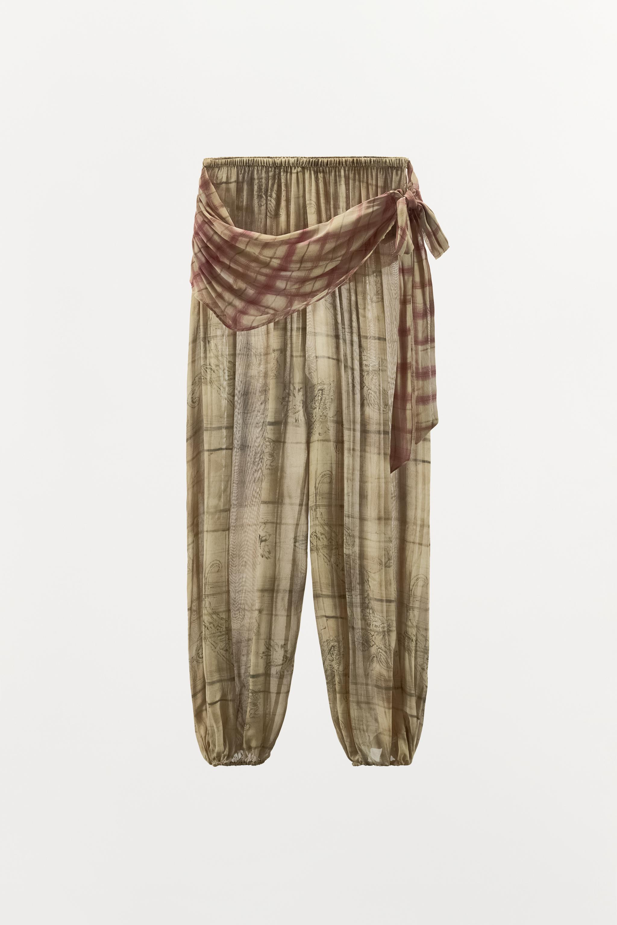 SCARF PRINT PANTS | Zara US