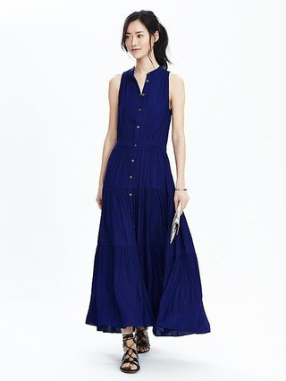 Tiered Sleeveless Maxi Dress | Banana Republic US
