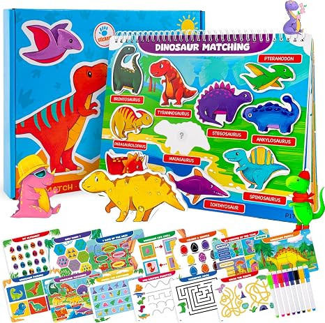 Preschool Learning Activities | Dinosaur Books for 4 5 6 7 8 Year Olds Boys | Kindergarten Workbo... | Amazon (US)