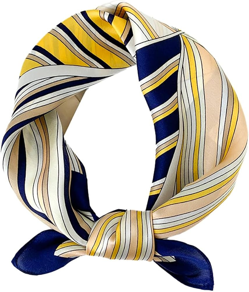 Mulberry Silk Scarfs Neck Scarf 21" Small Square Scarfs hair scarf bandana Neckerchief Headscarf ... | Amazon (US)