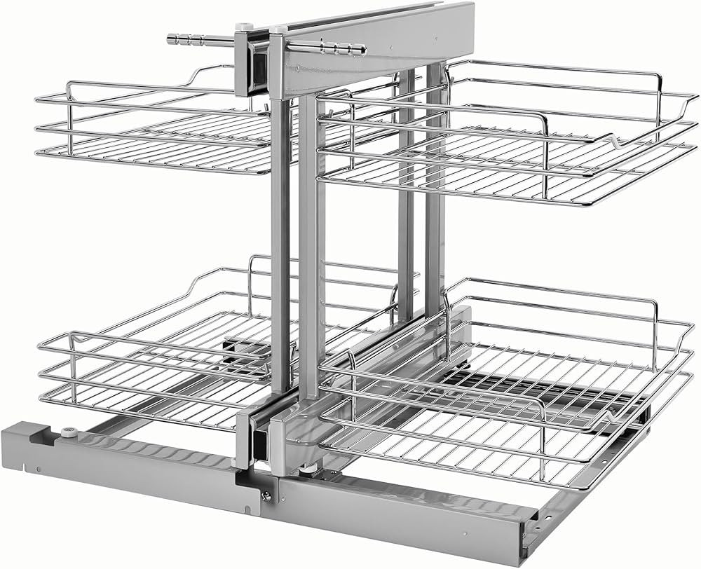 Rev-A-Shelf Dual Tier Pullout Shelf Storage Organizer for Blind Corner Kitchen or Bathroom Cabine... | Amazon (US)
