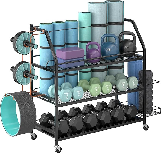 Weight Rack for Dumbbells - Home Gym Storage Rack - Dumbbell and Weight Organizer with 4 Flexible... | Amazon (US)