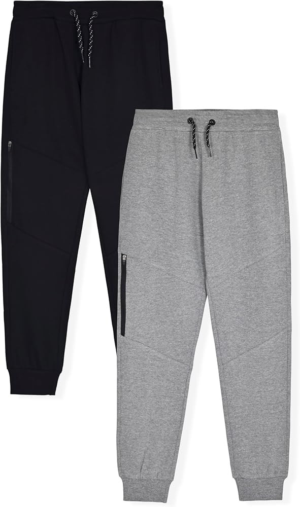 TONY HAWK Boys 2-Pack Fleece Jogger Sweatpants with Zipper Pockets Pull on Pants for Kids | Amazon (US)