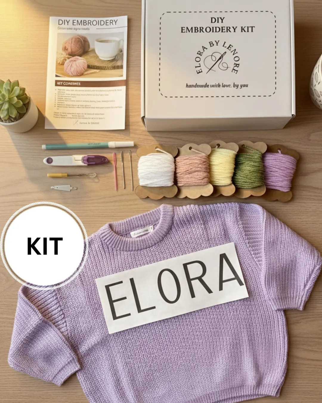 Name/phrase Jumper DIY Embroidery Kit | Stick & Stitch Phrase Sweater Embroidery Design | Beginne... | Etsy (US)