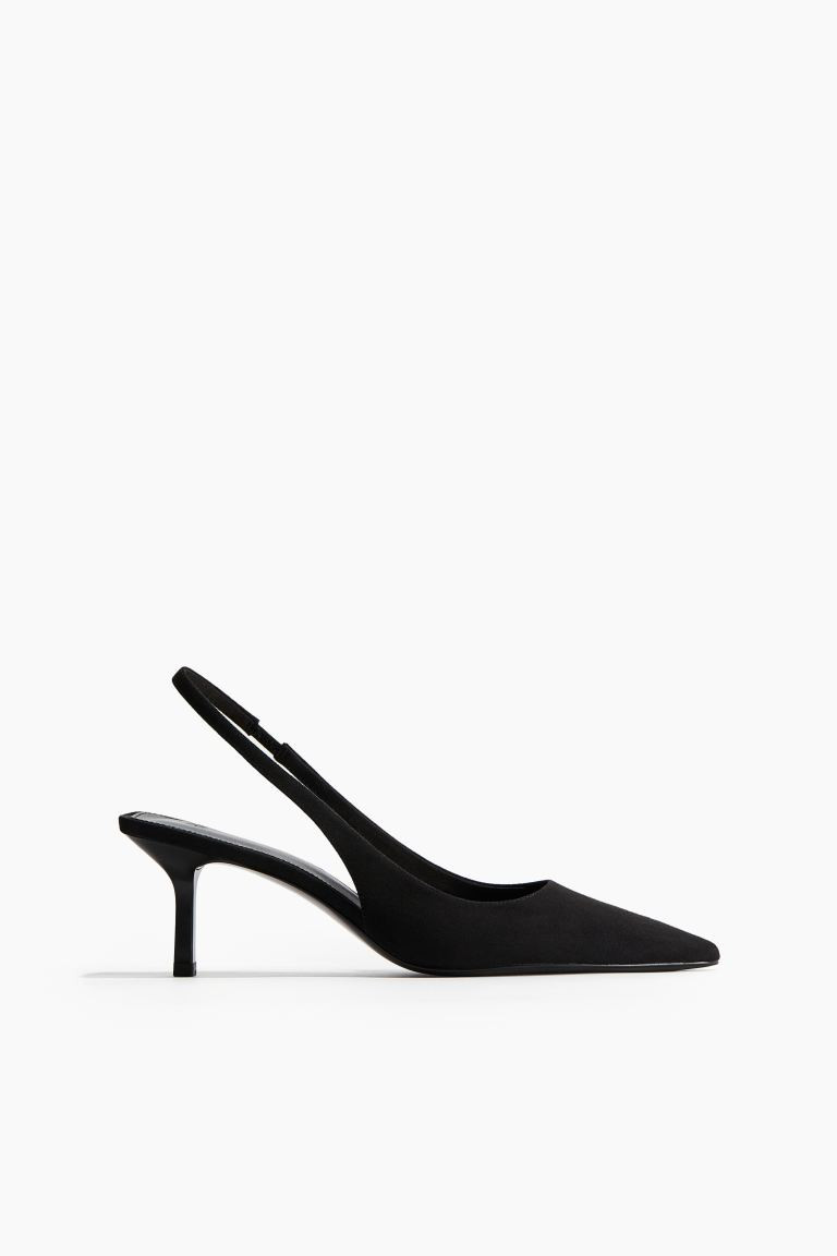 Slingbacks - High heel - Black - Ladies | H&M GB | H&M (UK, MY, IN, SG, PH, TW, HK)