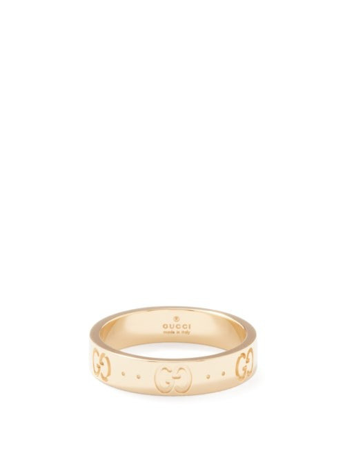 Gucci - Icon Gg-engraved 18kt Gold Ring - Womens - Yellow Gold | Matches (US)