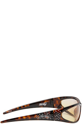 SSENSE Exclusive Brown Mimi Wade Edition Crystal-Cut Sunglasses | SSENSE