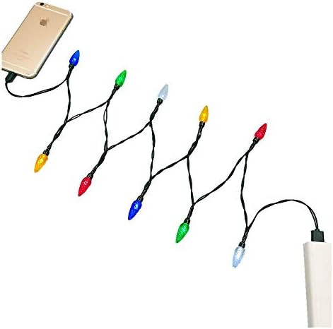 WIND Christmas Light Phone Charger Cord USB and Bulb Charging Cable 50inch 10led Multicolor Light... | Amazon (US)