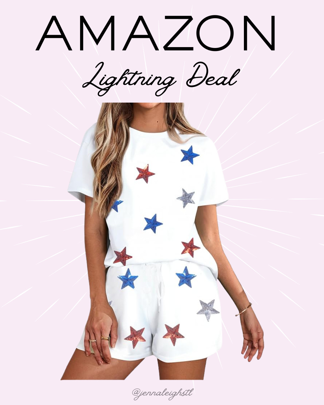 Amazon lightning deal on this adorable patriotic set. This 4th of July sequin shirt and shorts set is only $20 and such a fun option for summer celebrations 

 #LTKootd #LTKSeasonal #LTKMidsize