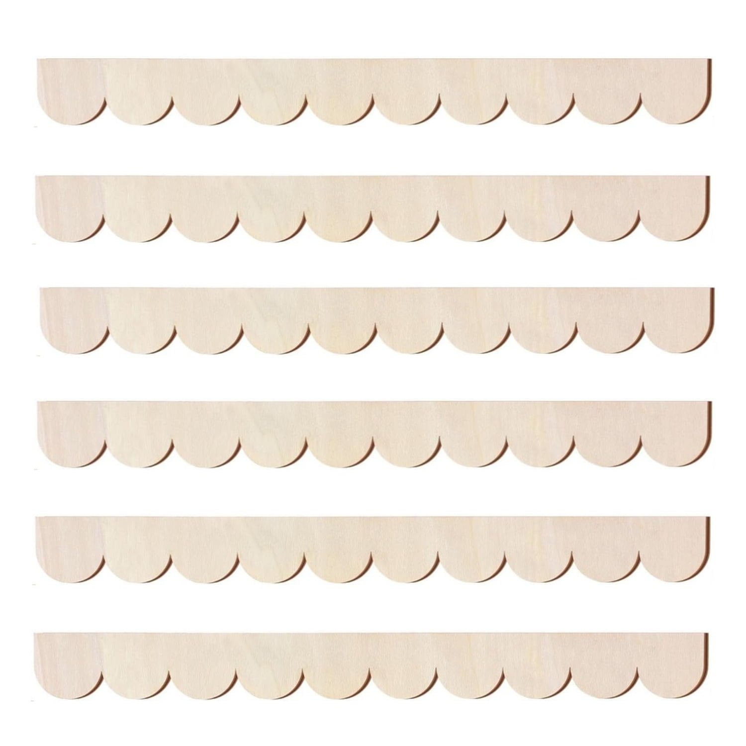 6 Pcs Scalloped Decorative Wood Trim, Unfinished Wooden Scalloped Moulding Trim,DIY Moulding Trim... | Walmart (US)