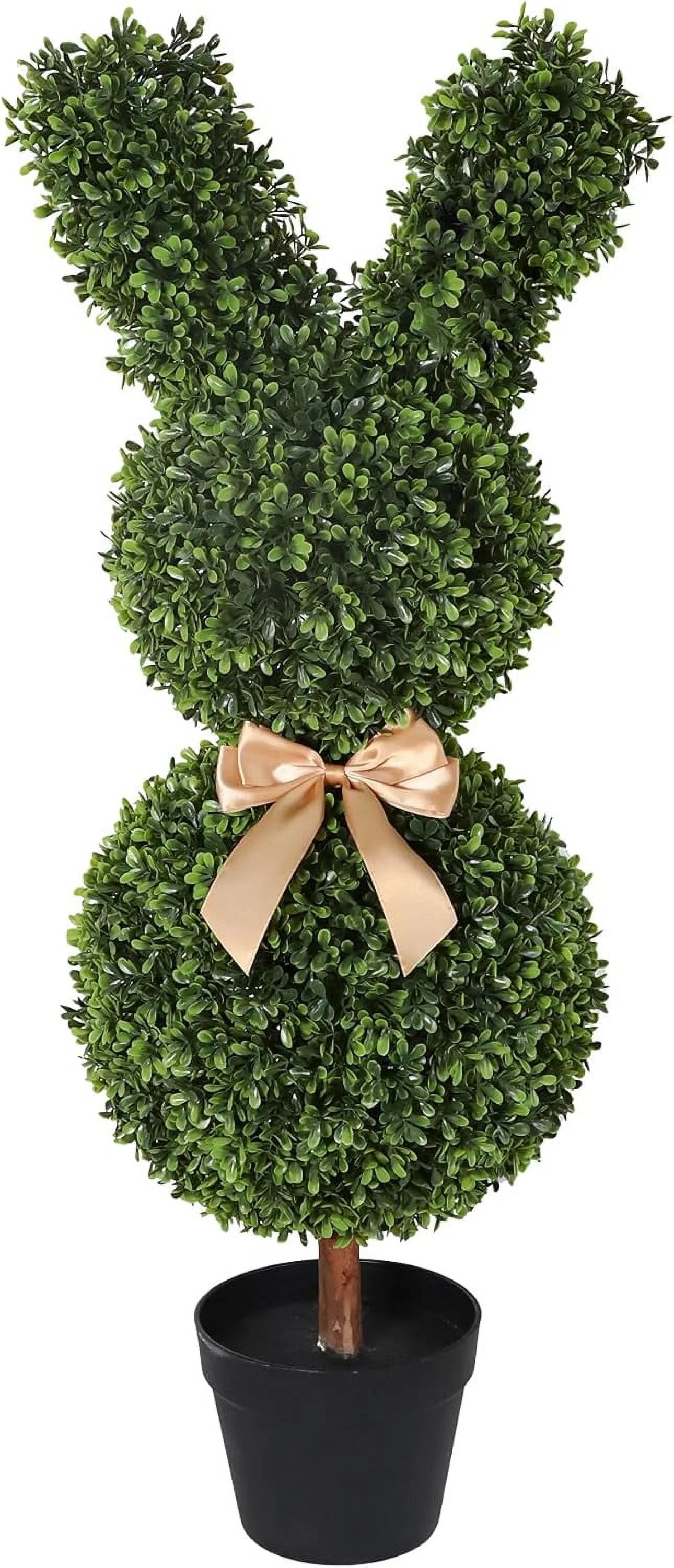 Artificial Bunny-Shaped Topiary Tree 35'' UV-Resistant Faux Boxwood Topiary Plant for Porch Decor... | Walmart (US)
