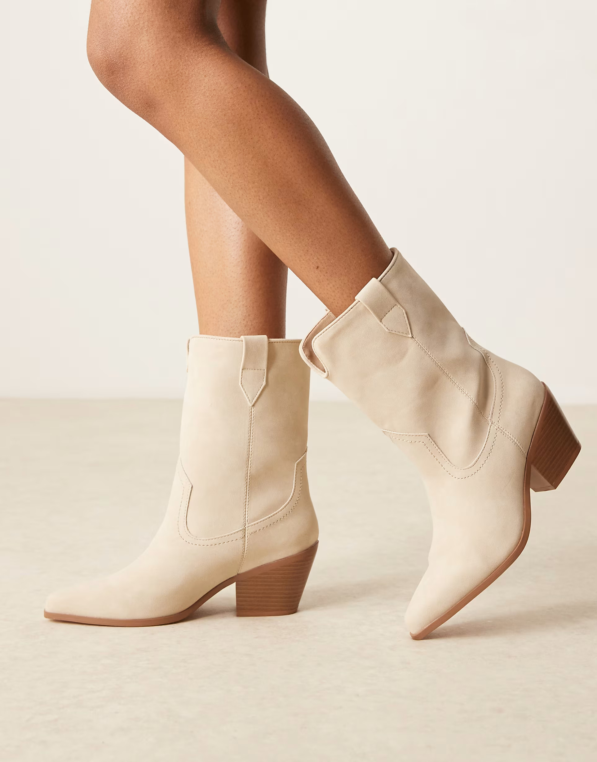 Glamorous western ankle boots in washed pink | ASOS (Global)