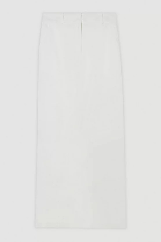 Tailored Viscose Linen Pencil Maxi Skirt | Karen Millen UK + IE + DE + NL