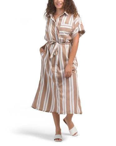 Striped Midi Shirt Dress | TJ Maxx
