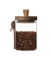 ANSQU Glass Jar with Lid and Spoon, 20.3oz Airtight Coffee Bean Container for Coffee Beans & Grou... | Amazon (US)