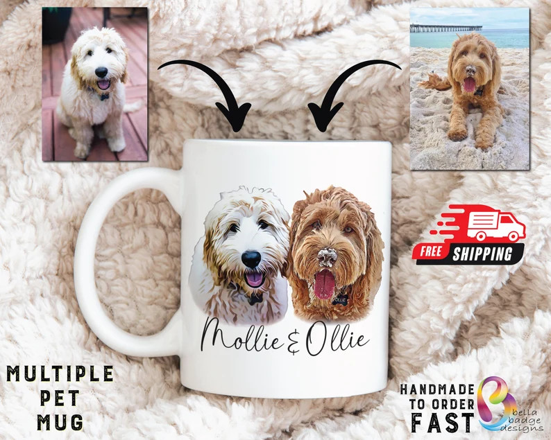 Custom Dog Coffee Mug Personalized Dog Mug Dog Face Mug Pet Lover Gift Custom Mug Custom Pet Cup ... | Etsy (US)