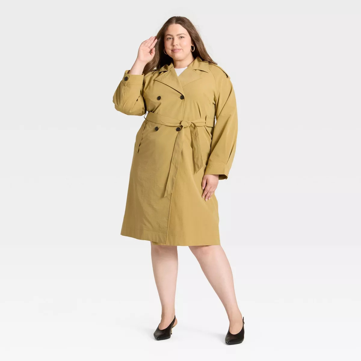 Women's Relaxed Trench Coat - A New Day™ Tan XS | Target