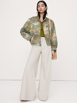 Floral Jacquard Bomber Jacket | Banana Republic (US)
