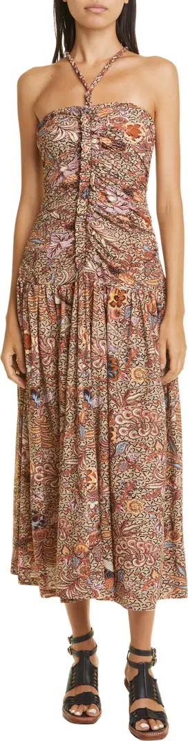 Ulla Johnson Marcella Ruched Cotton Halter Dress | Nordstrom | Nordstrom