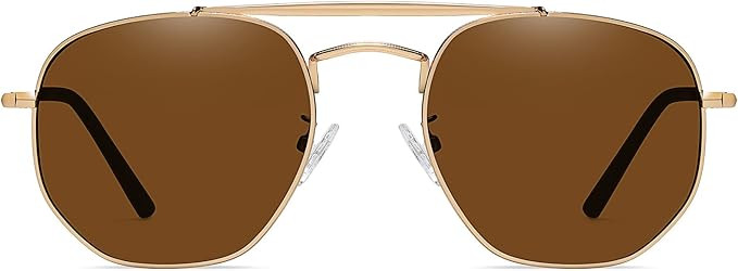 Zeelool Polarized Sunglasses for Women Men Classic Retro Polygon Sunglasses Double Bridge Trendy ... | Amazon (US)