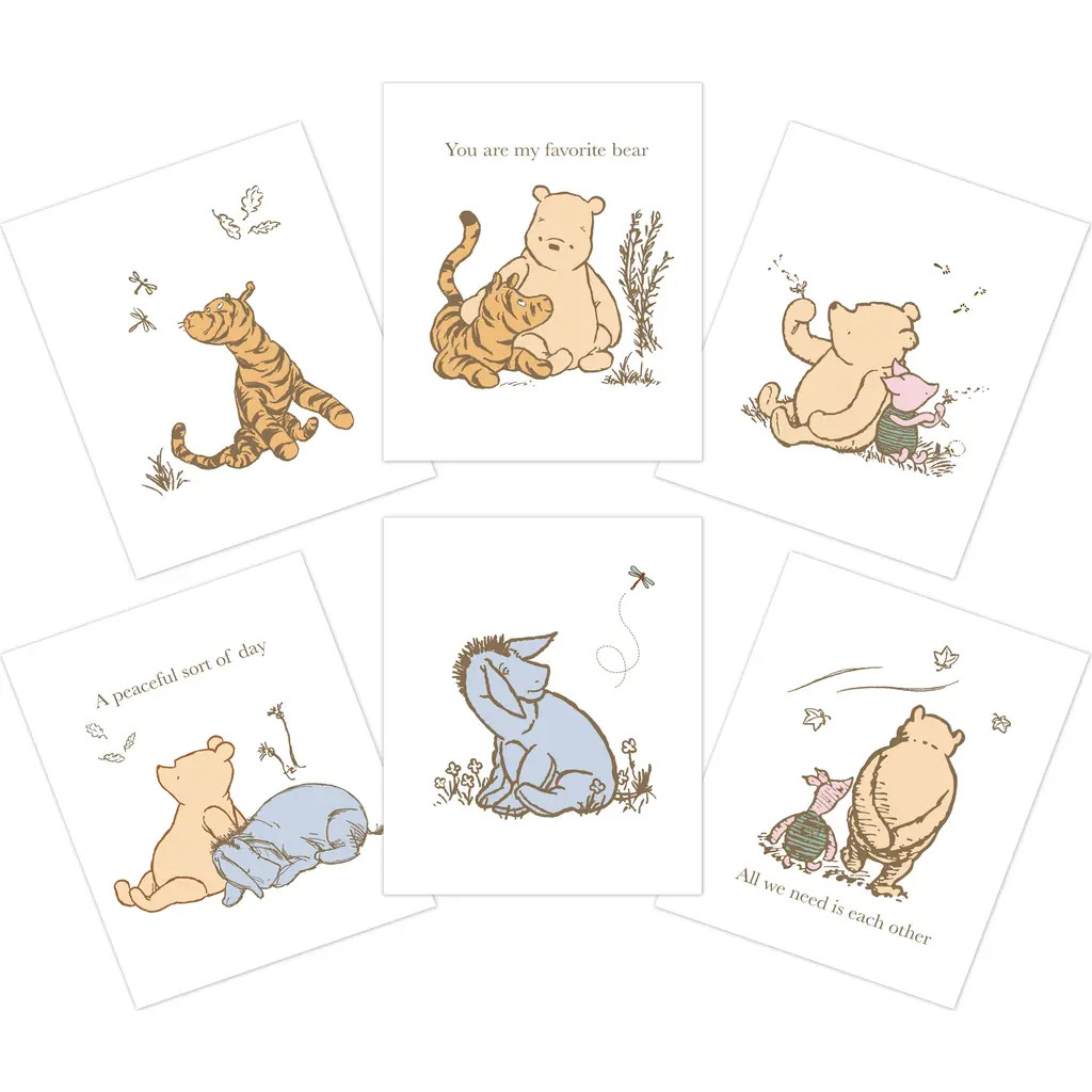 Lambs & Ivy Disney Baby Classic Pooh Unframed Nursery/Child Wall Art in White at Nordstrom | Nordstrom