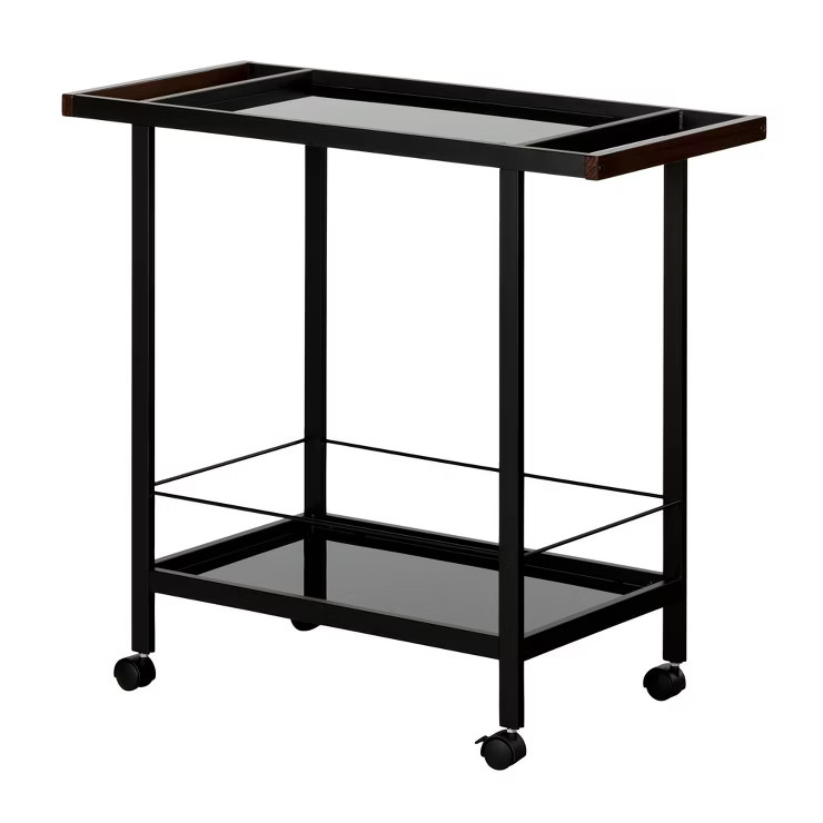 City Life Metal Bar Cart On Wheels Black - South Shore | Target