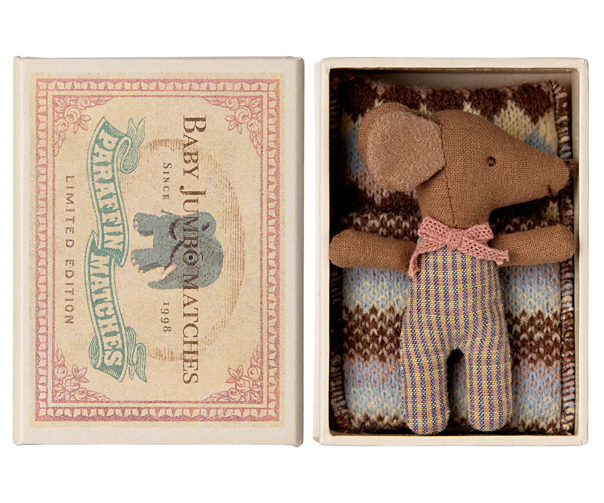 Maileg | Sleepy Wakey, Baby Mouse - Rose | Persnickety