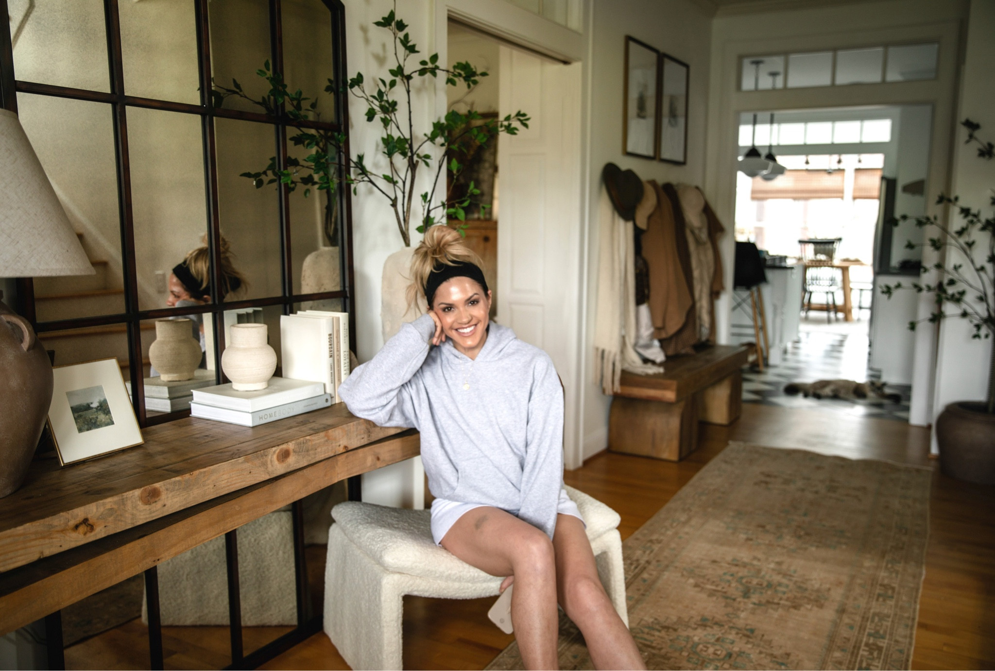 Shop our foyer/entry decor! 

Antiqued floor mirror 
Modern Wood entry table
Modern Wood hall bench 
Faux tree 

#LTKhome #LTKFind #LTKstyletip