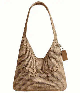 COACH Brooklyn 28 Straw Shoulder Bag | Dillard's | Dillard's