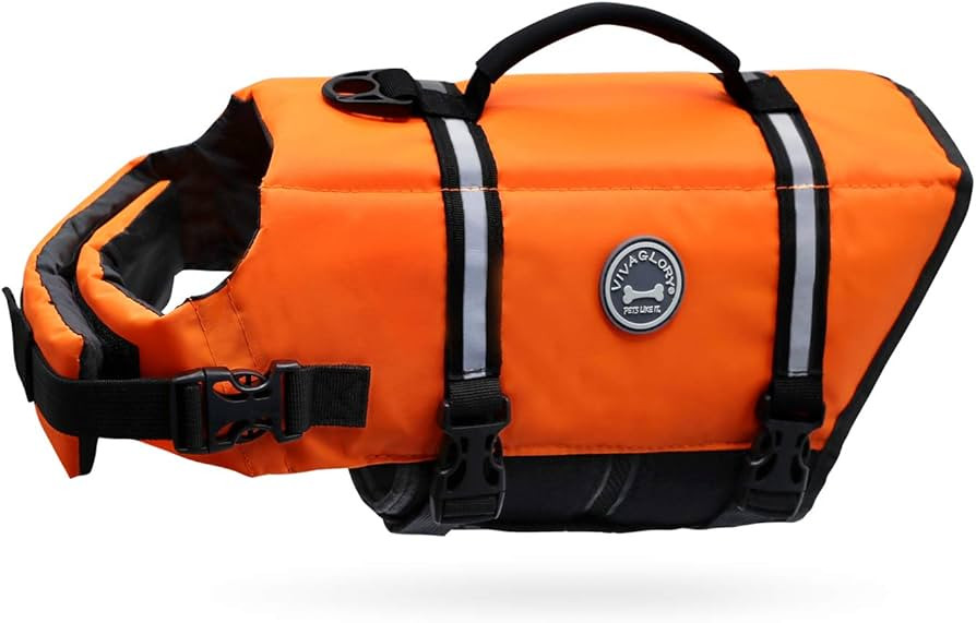 VIVAGLORY Rip Stop Dog Life Vest, Swimming Vest with Handle, Buoyancy for Doggy Puppy, Dog Life J... | Amazon (US)