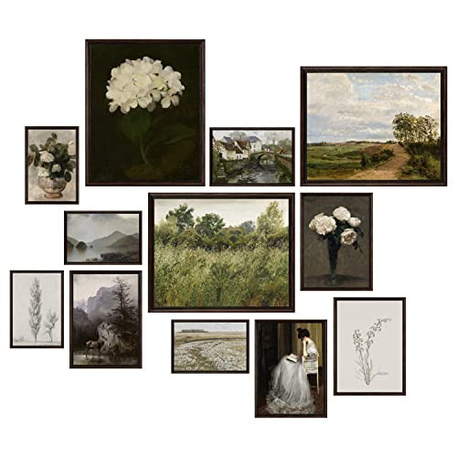 97 Decor Vintage Wall Art Prints - Vintage Posters For Room Aesthetic, Moody Vintage Prints For Wall Decor, French Country Botanical Paintings, Cozy Cottage Gallery Prints For Bedroom (Unframed) | Amazon (US)
