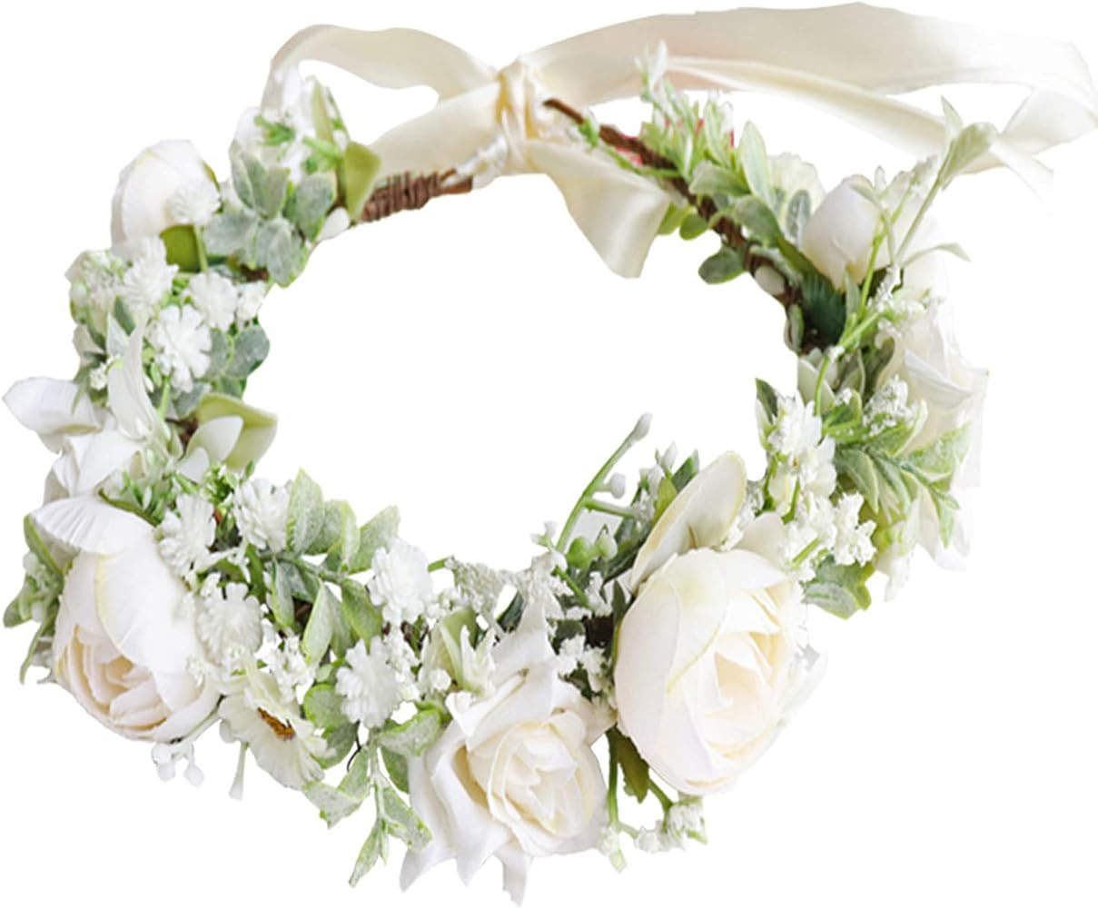 Maternity Woodland Photo Shoot Peony Flower Crown Hair Wreath Wedding Headband BC44 | Amazon (US)