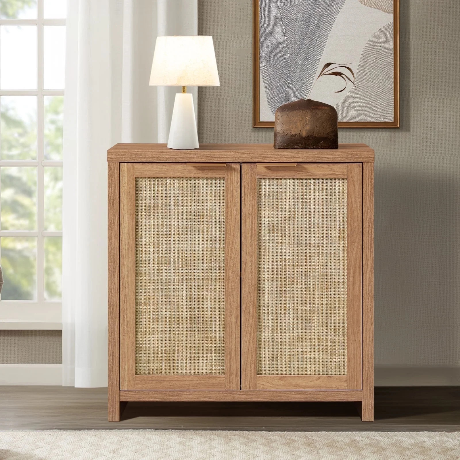 ARKANTOS Rattan Sideboard Cabinet with Storage, Buffet Cabinet with Adjustable Shelf, Accent Cabi... | Walmart (US)
